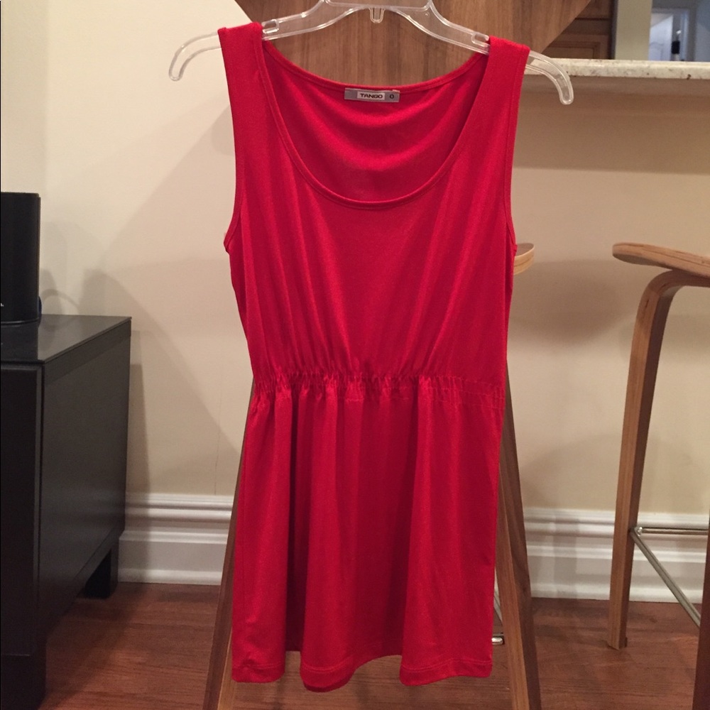 Red jersey tank top