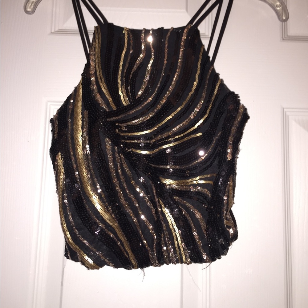 Sequin party crop top