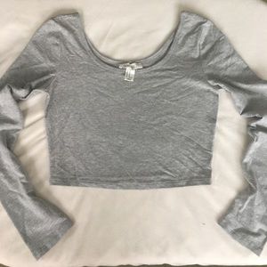 Cotton long sleeves crop top