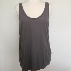 James Perse Dark Gray Low-Back Tank Top