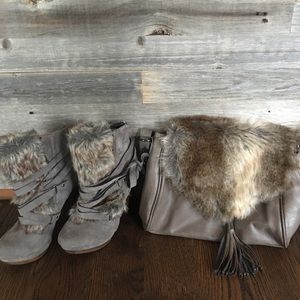 Ankle boots and purse
