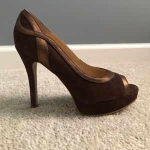 Brown and Gold High Heels