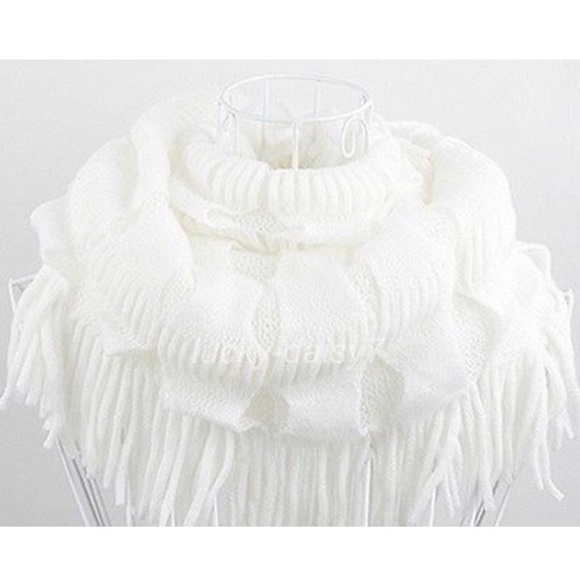 White Snow Infinity Scarf - Picture 1 of 4