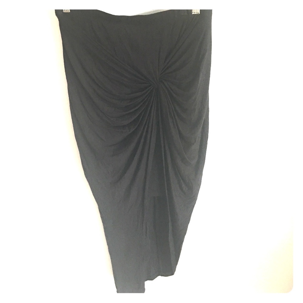 Cotton high-low mid skirt