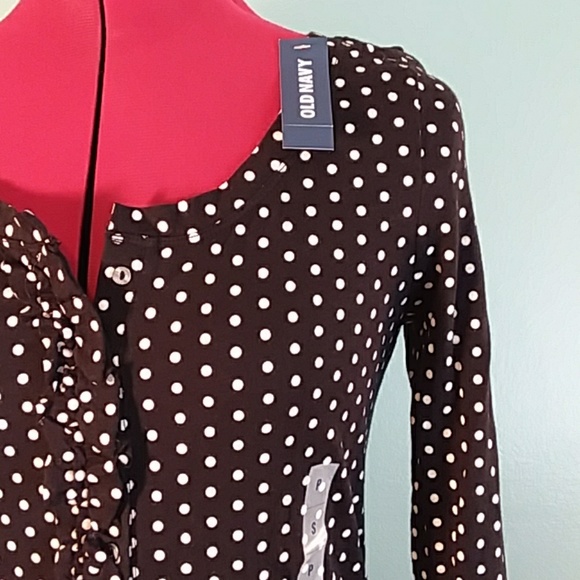 ♥ NEW Old Navy Henley polka dot top shirt 2/$25 ♥ - Picture 5 of 8