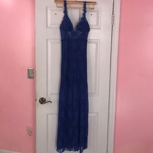 Blue Lace Elegant Dress