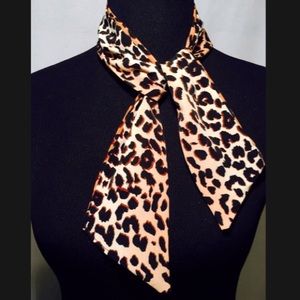 Leopard Print Tie Scarf Handmade