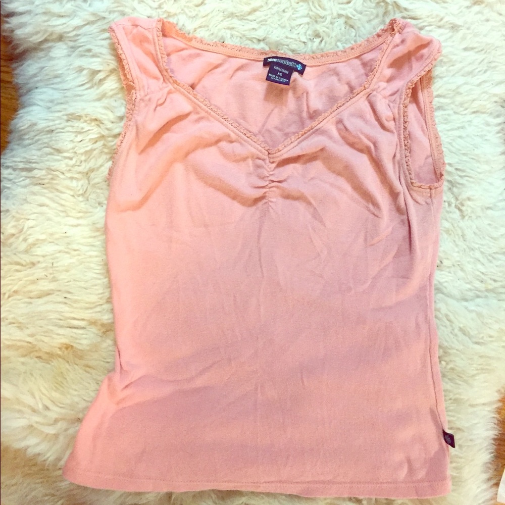 Dusty pink tank top with lace detail size xs