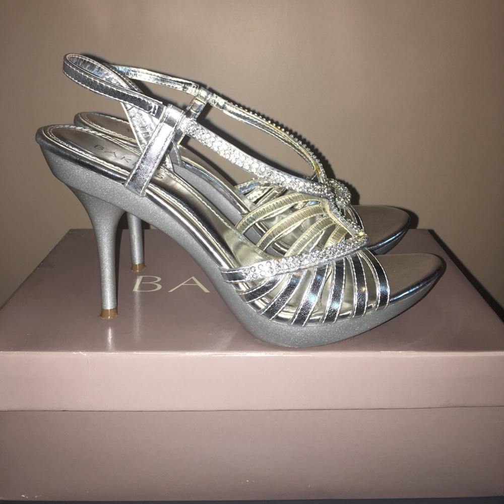 Silver formal heels