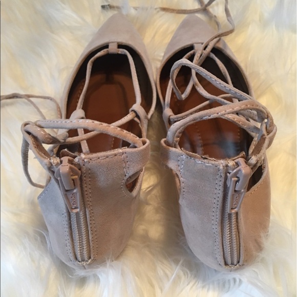 Pointed Lace Up Flats - Picture 4 of 7