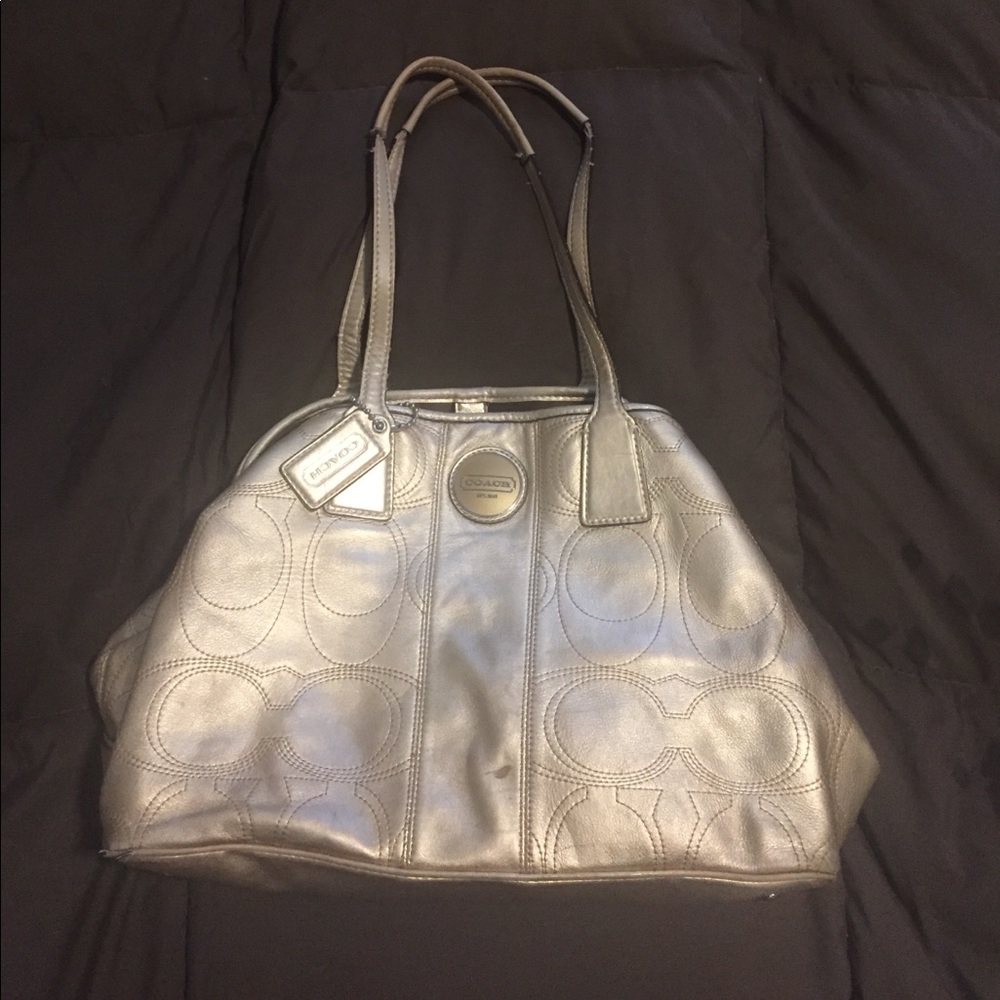 Gold COACH frame purse