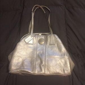 Gold COACH frame purse