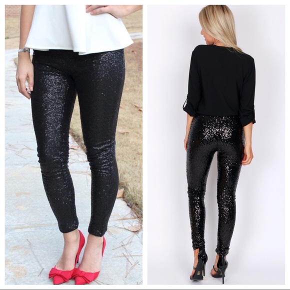 Chic Sequined Leggings - Picture 5 of 8