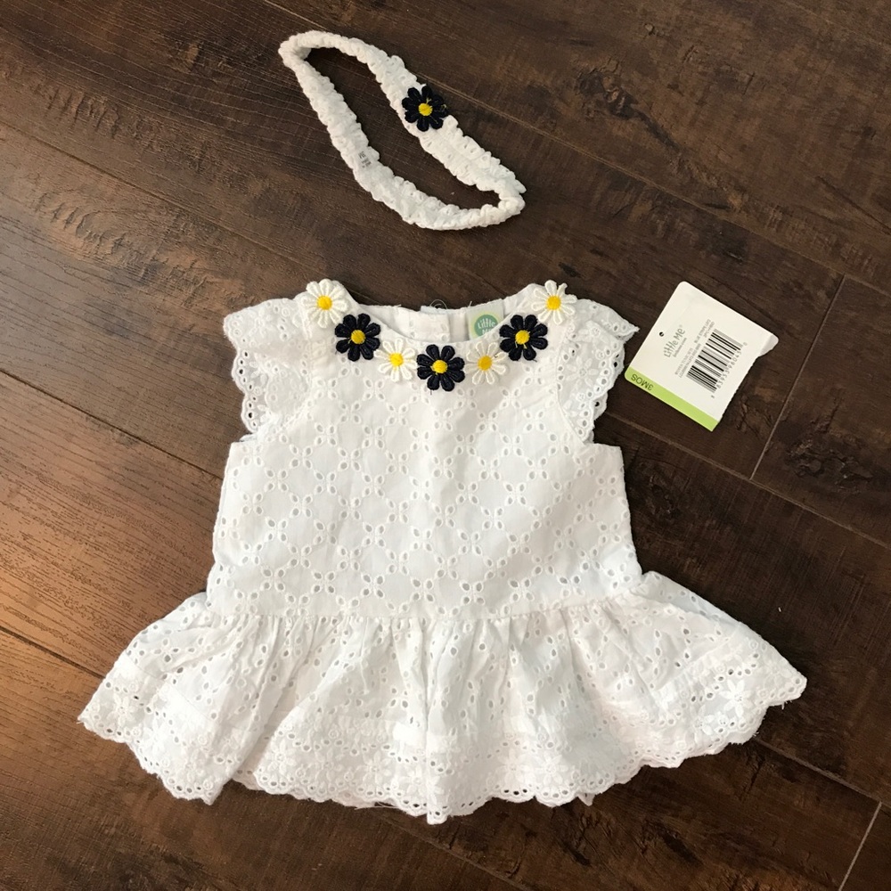 Baby girl eyelet too with matching headband