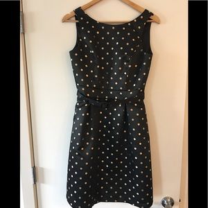 Ladies black with gold polka dots cocktail dress
