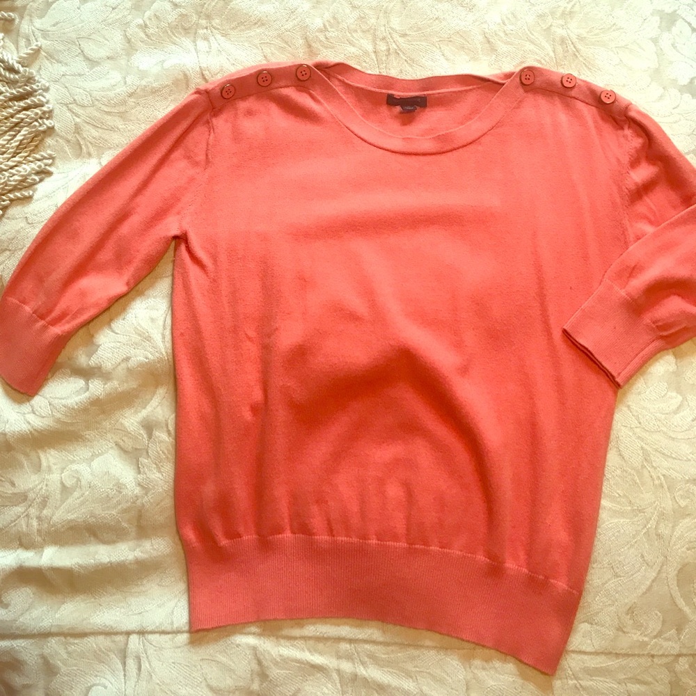 Banana Republic Size Medium Coral 3/4 Sweater
