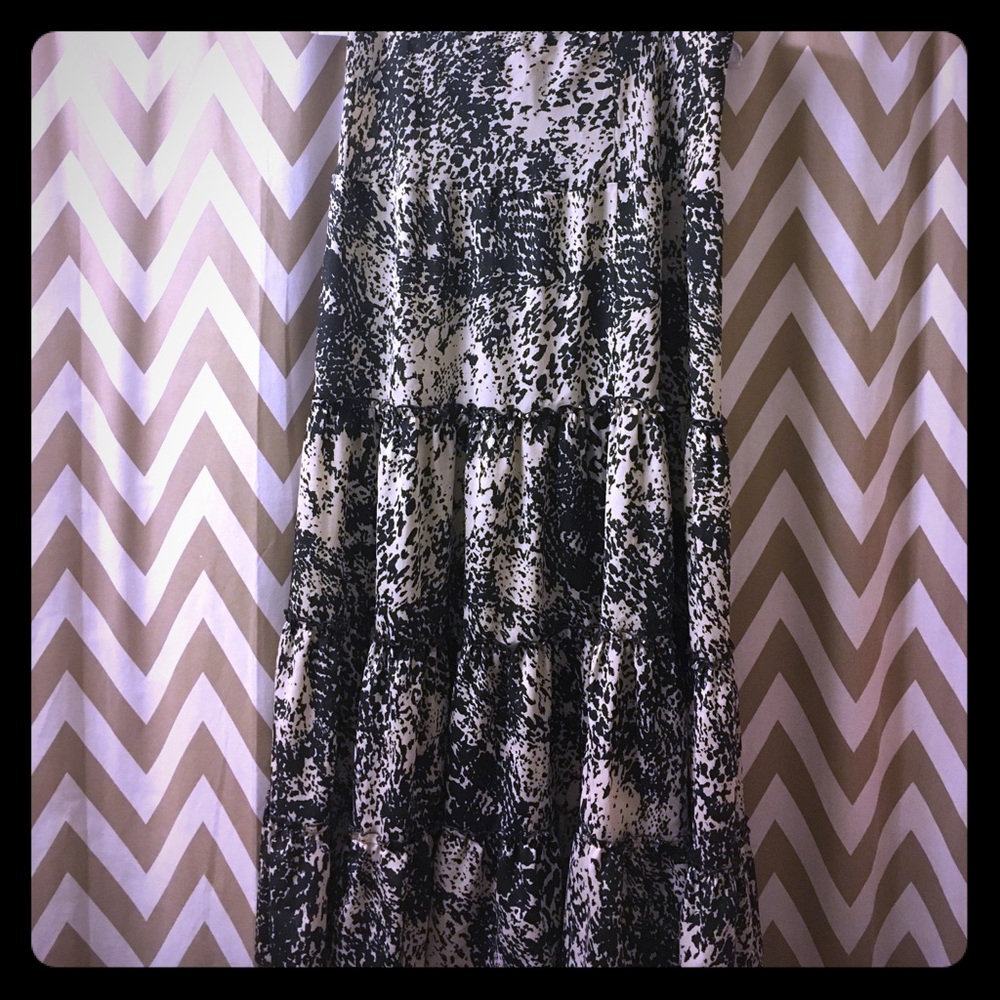 4 for $25 Tiered animal print maxi skirt