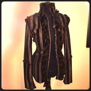 Nuvula Jacket Black/Brown Striped