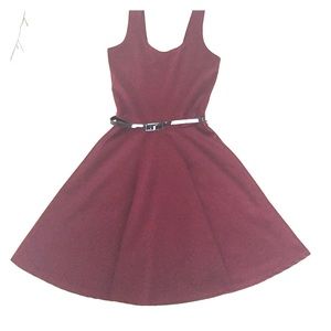 Burgundy Skater Dress