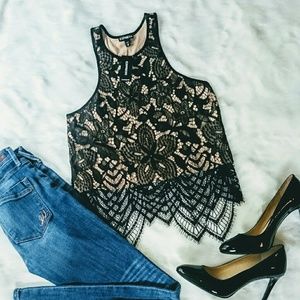 NWT!!! Express Black Lace Crop Tank