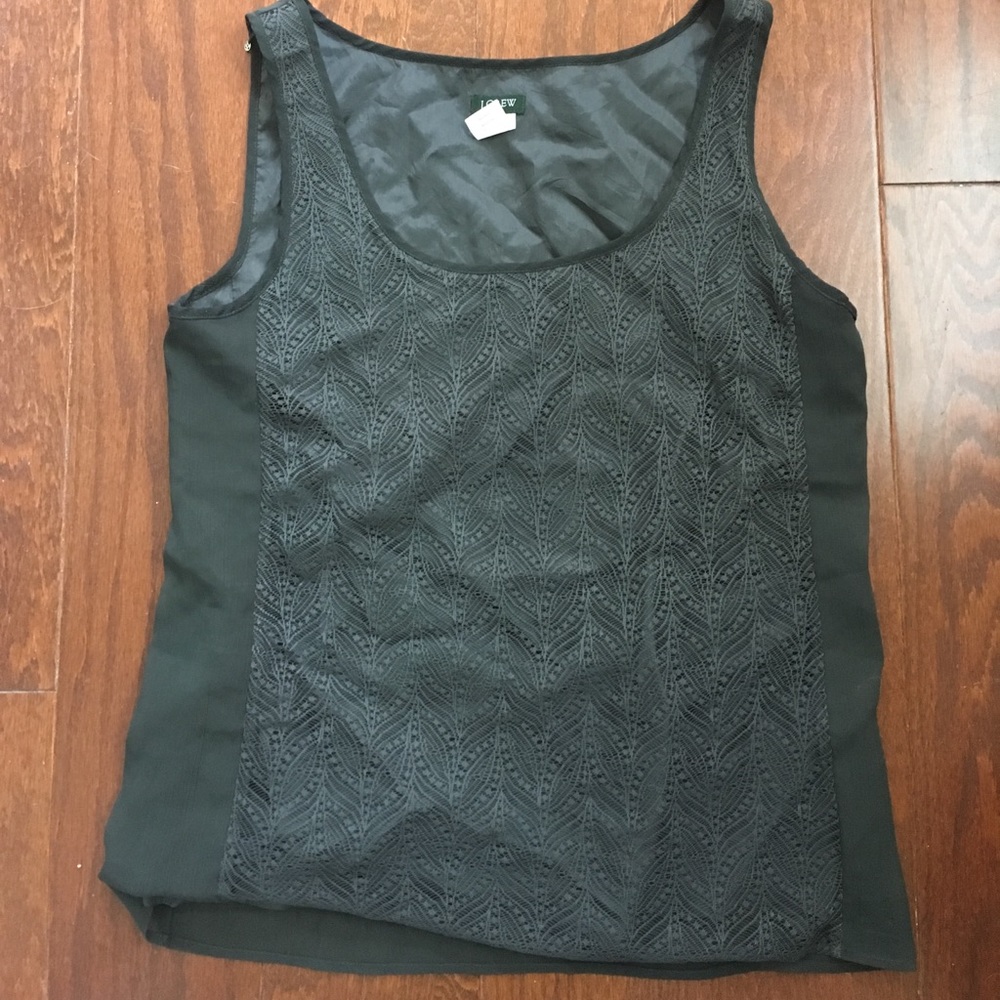 J.Crew lace- front sleeveless shirt