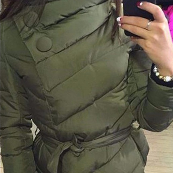 olive green bubble coat
