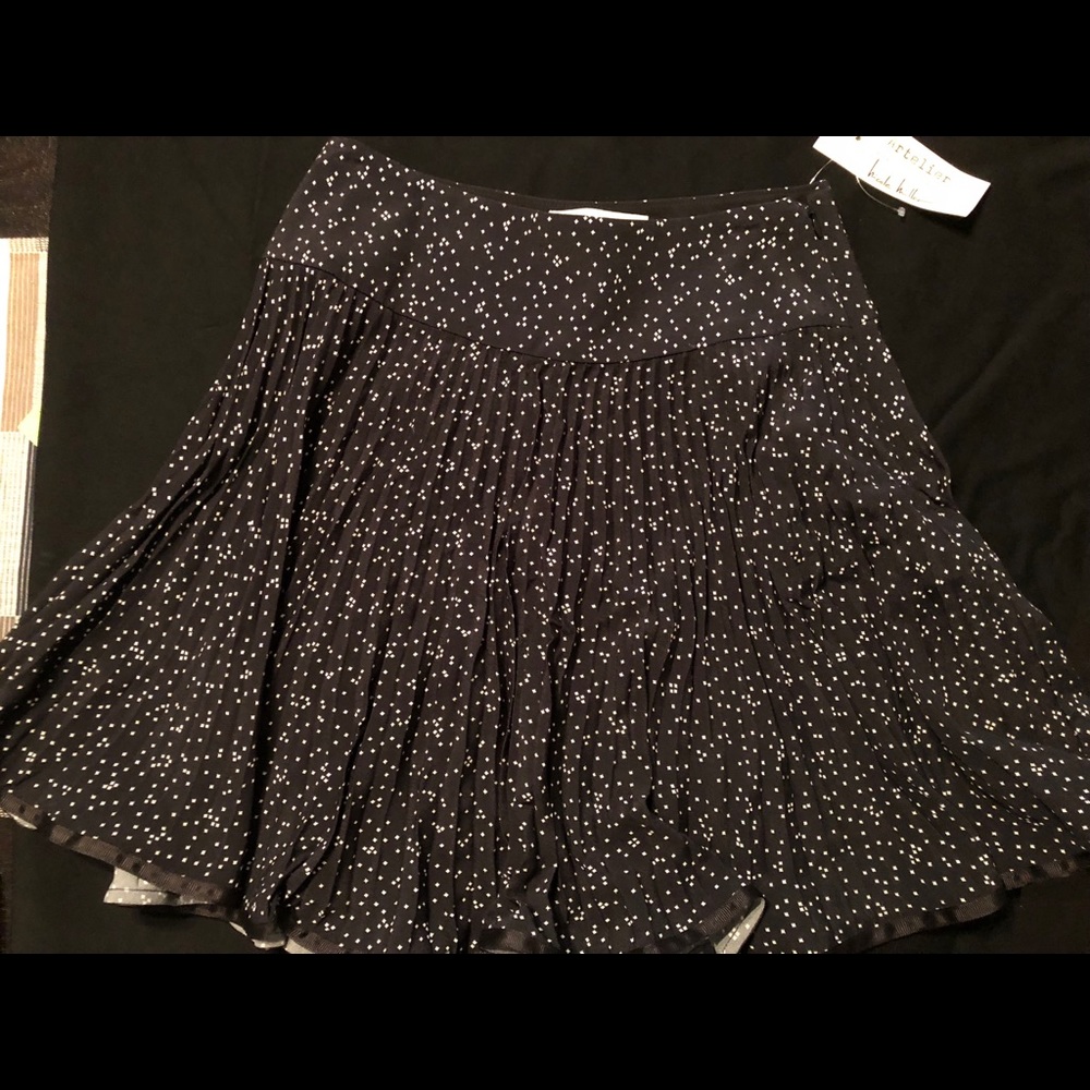 Silk pleated skirt with speckle detail
