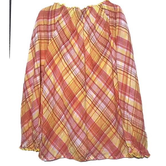 NWOT Lane Bryant Orange/Yellow Plaid Top - Picture 3 of 6