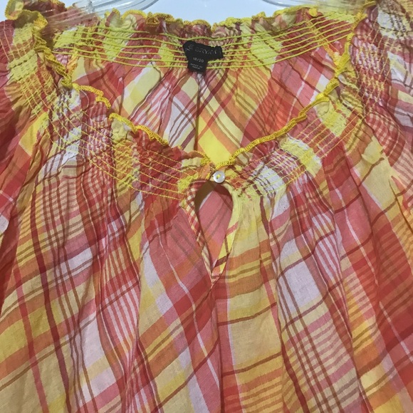 NWOT Lane Bryant Orange/Yellow Plaid Top - Picture 4 of 6