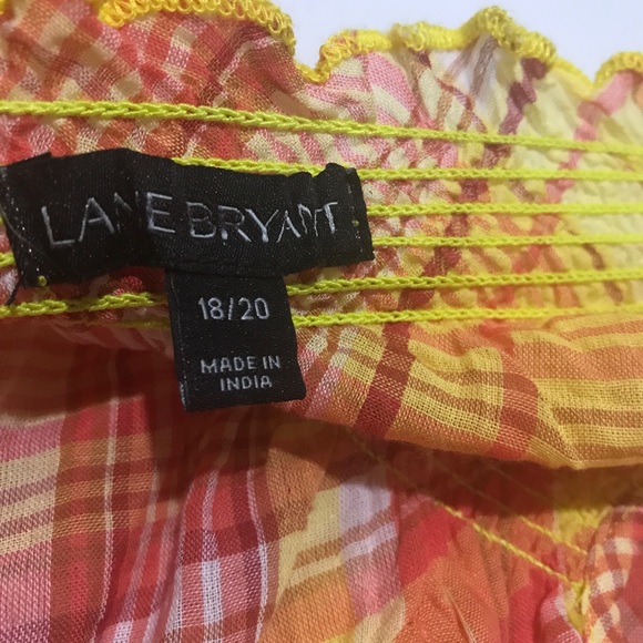 NWOT Lane Bryant Orange/Yellow Plaid Top - Picture 5 of 6