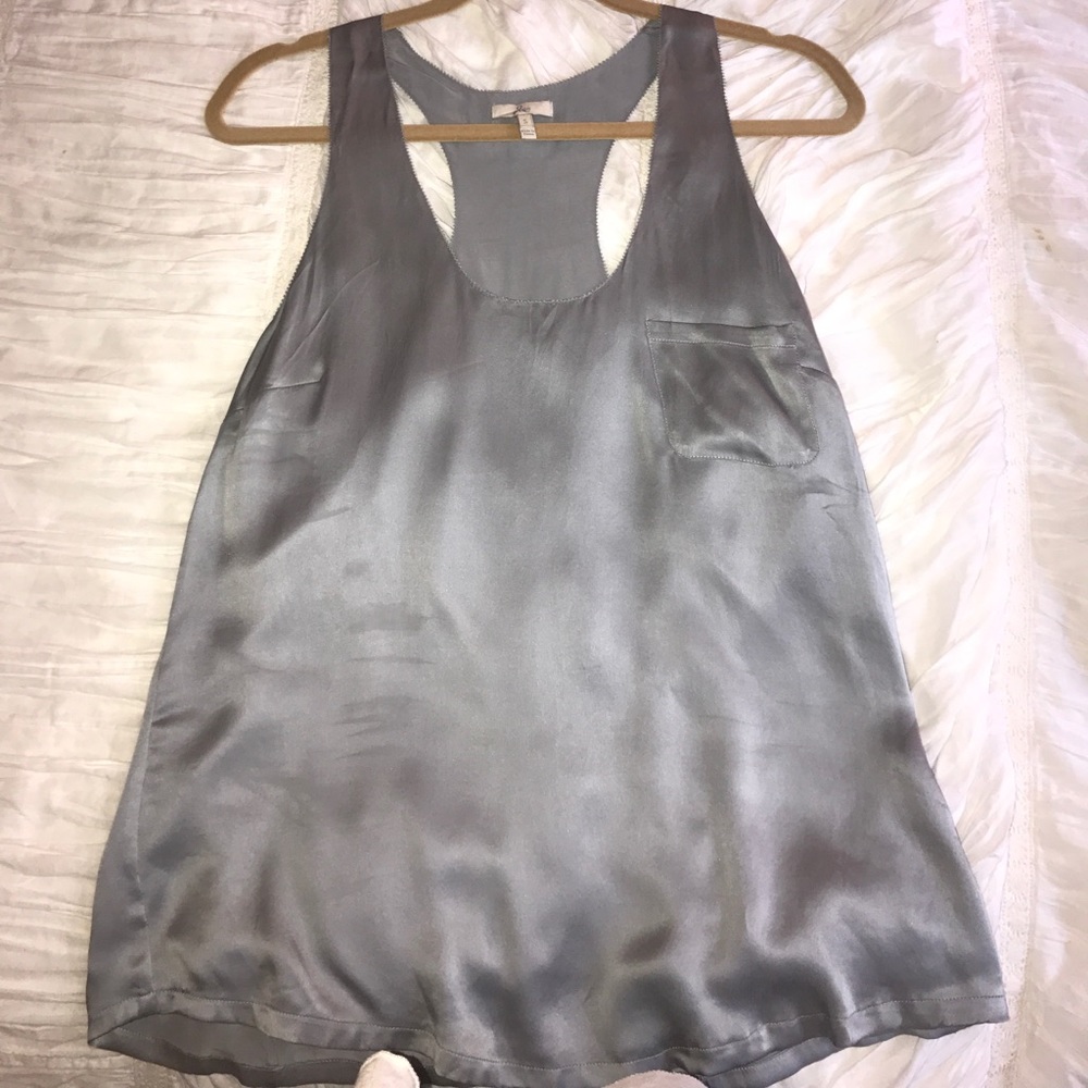 Joie 100% silk silver tank