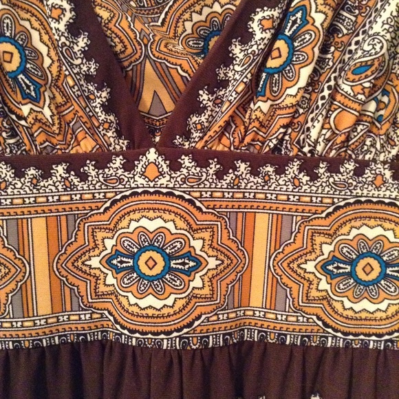 DRESS HIPPY CHIC GEOMETRIC MADRAS DRESS - Picture 5 of 7