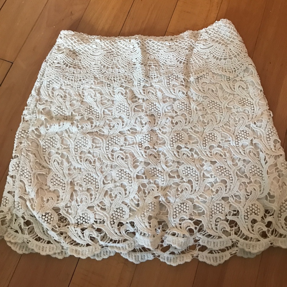 Anthropologie Pins & Needles Crochet Mini Skirt