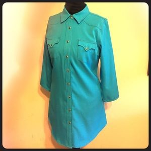 Cowgirl Justice Pearl Snap Shirt Dress