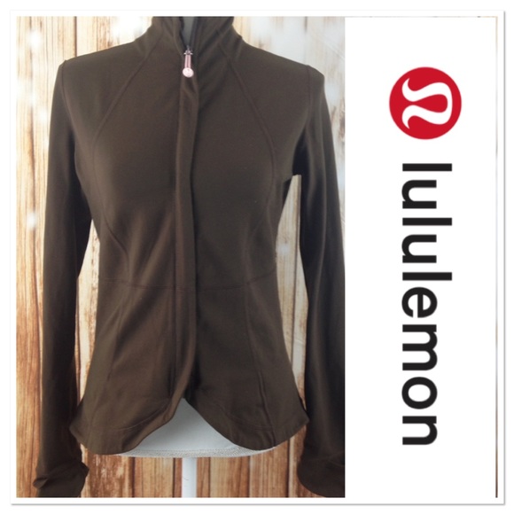 lululemon athletica Jackets & Blazers - LULULEMON JACKET BROWN RARE PINK ZIPPER SIZE 8