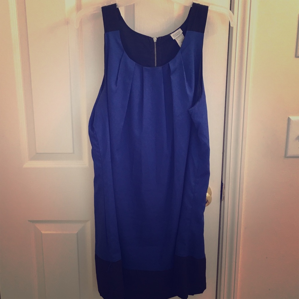 GONE THIS WEEK Blue and black mini dress
