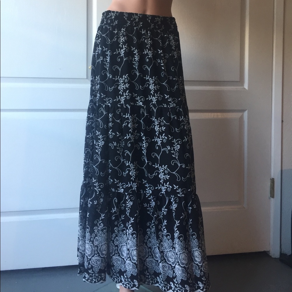 Three tier maxi skirt