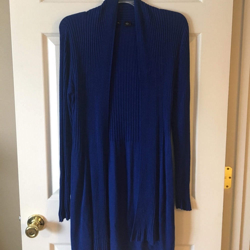 Long blue sweater
