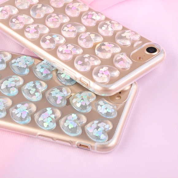 iPhone Pink Glitter Bubble Heart - Picture 3 of 5