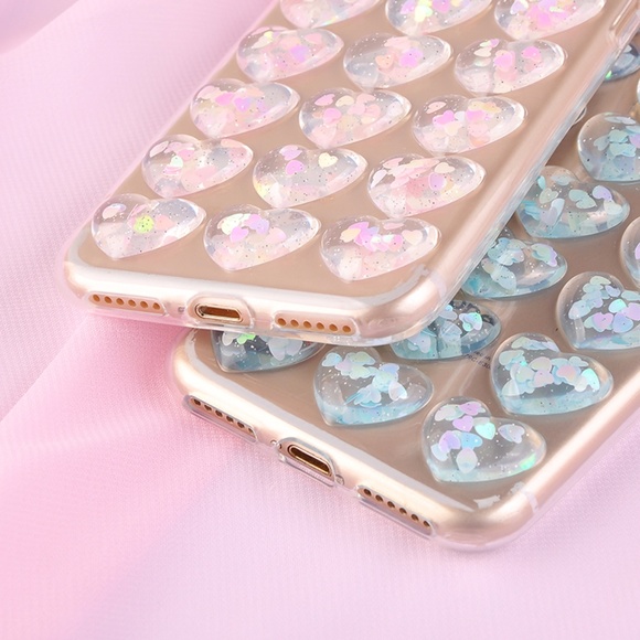 iPhone Pink Glitter Bubble Heart - Picture 4 of 5