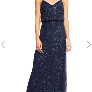 Adrianna Papell Blouson Gown - Navy