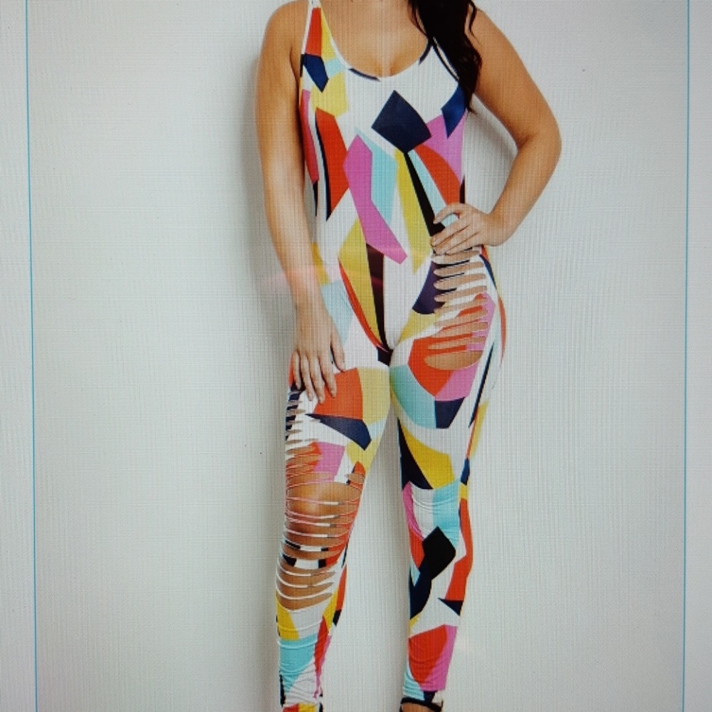 COLORED JUMPSUIT PLUS SZ 1XL