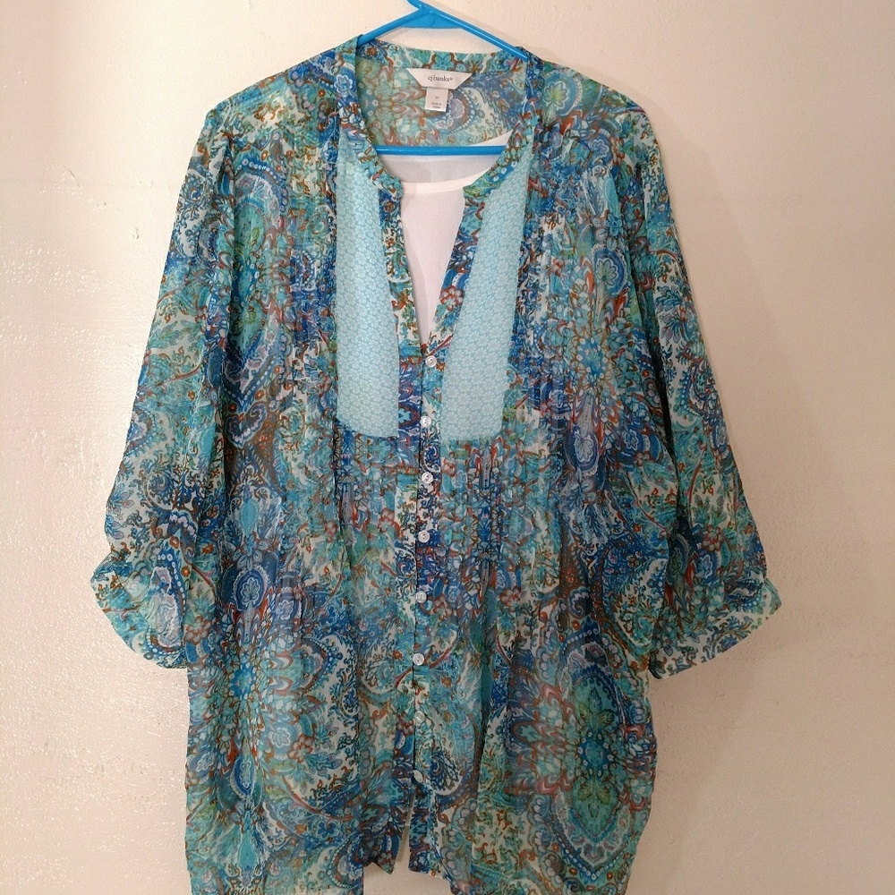 NWOT plus size sheer blouse