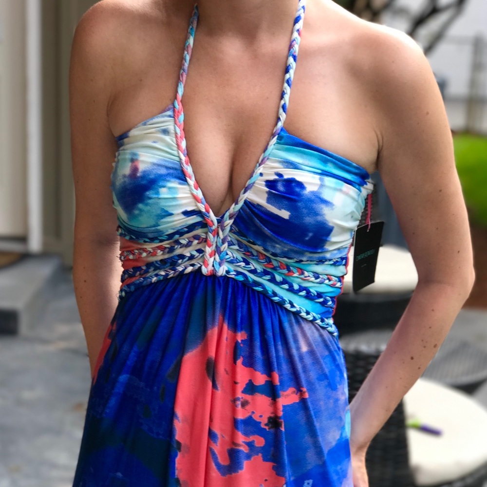💠 Cynthia Rowley Braided Halter Maxi Dress