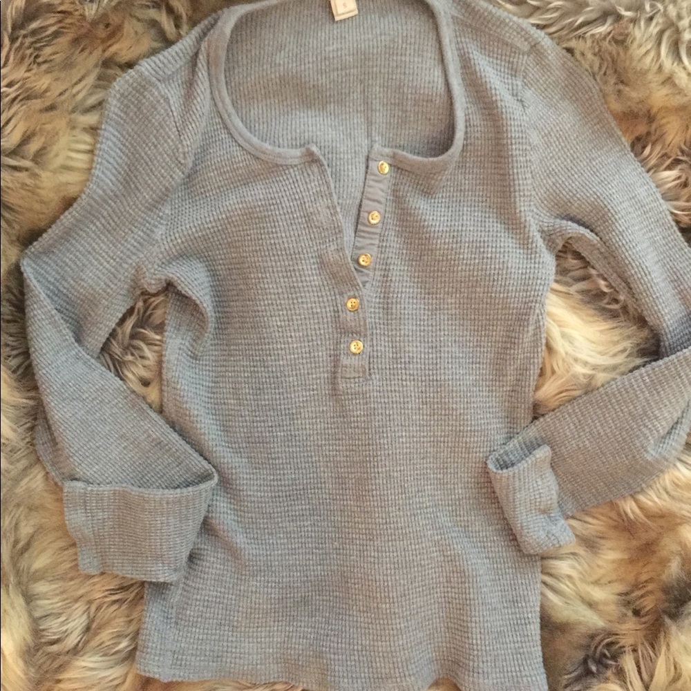 HOLIDAY SALE JCrew Grey Thermal with Gold Buttons
