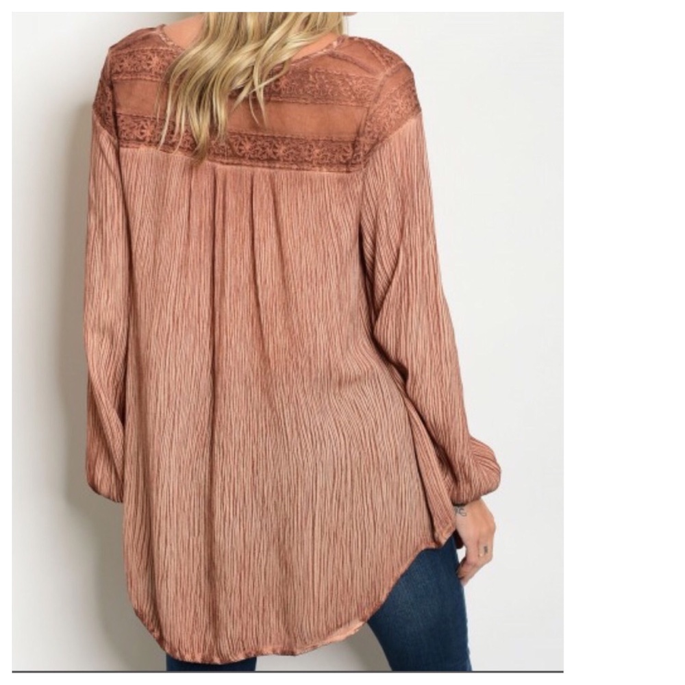 Mineral Washed Lace Inset Tunic