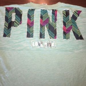 PINK! mint green long sleeve sweater