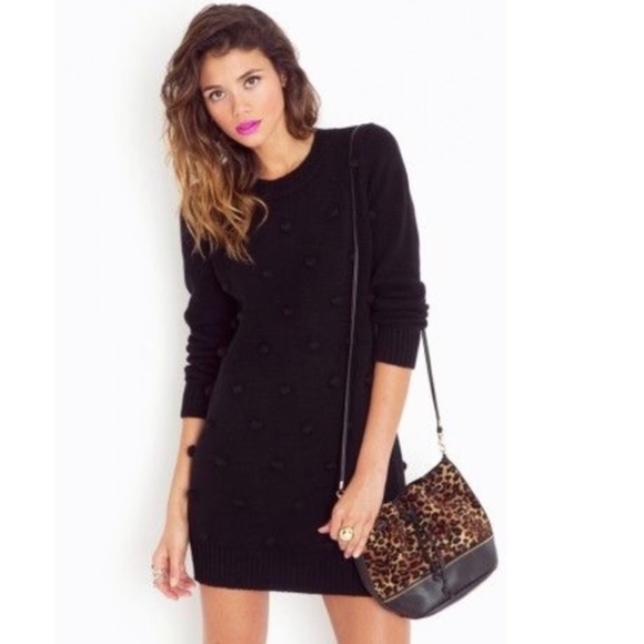 pom pom sweater dress