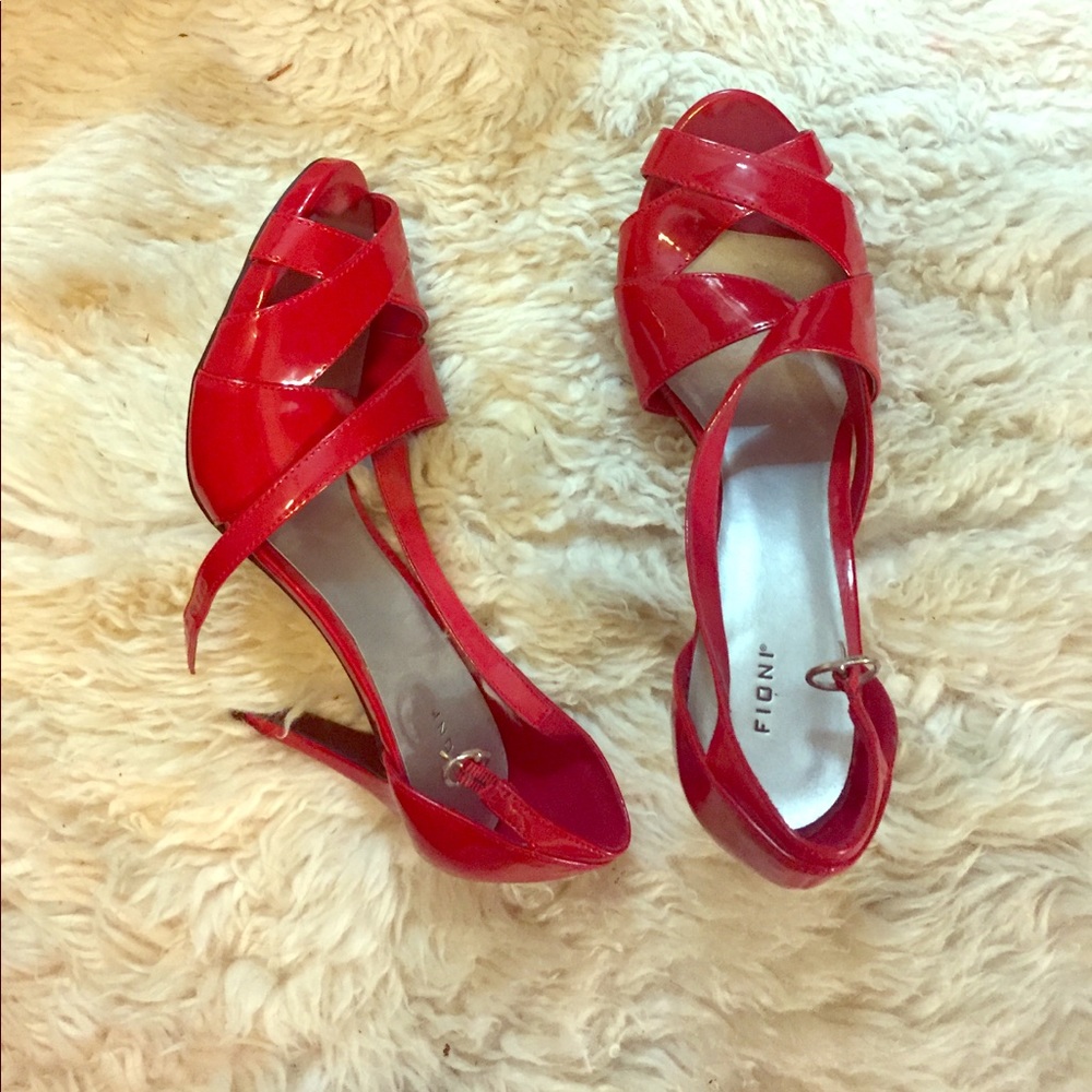Red strappy heels size 8