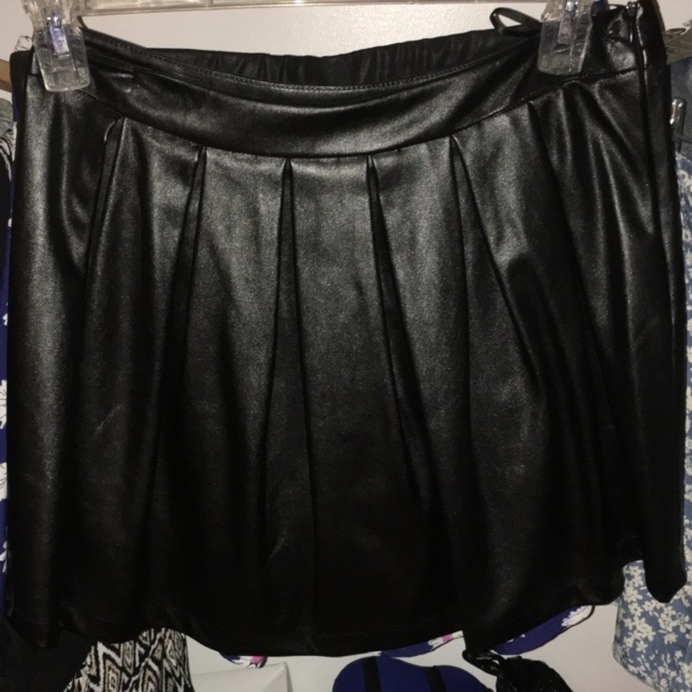 Leather skater skirt